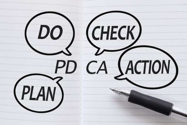 「PDCA（計画→実行→確認→改善）」のサイクルをしっかり回す